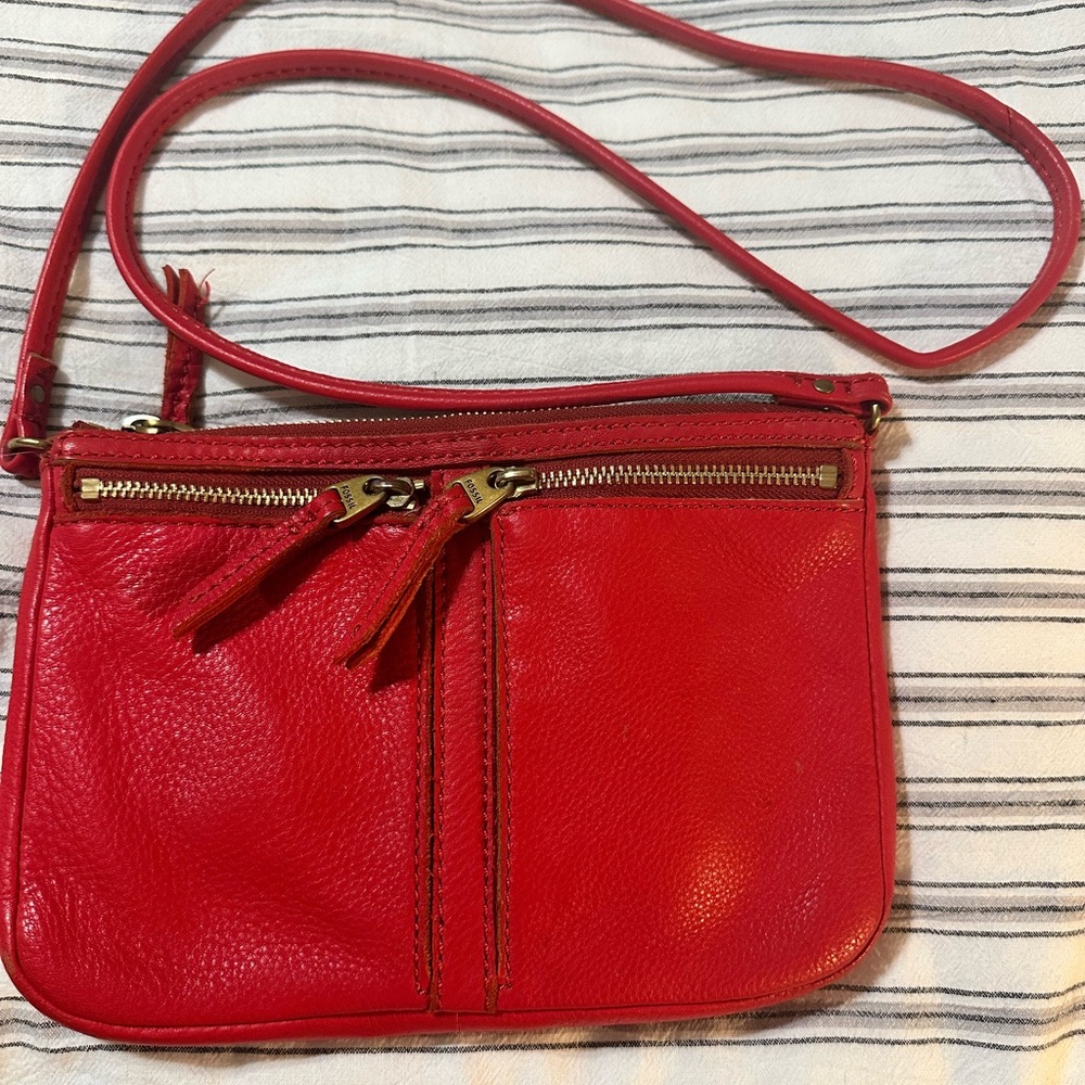 Fossil Vibrant Red Crossbody Bag